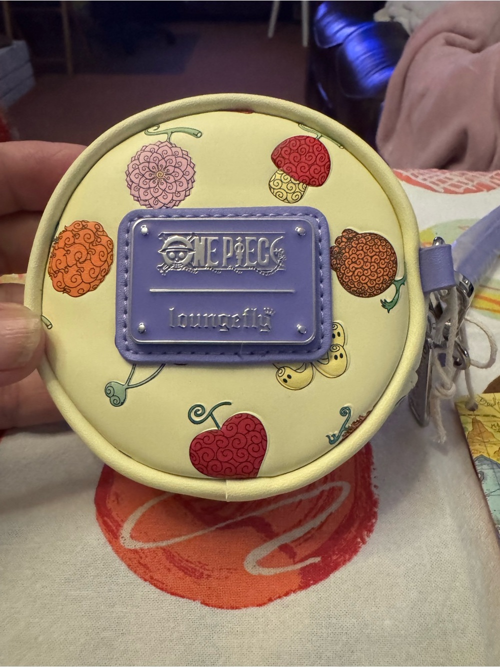 One Pegs Loungefly Coin Purse — Blue, Yellow & Brown Accents